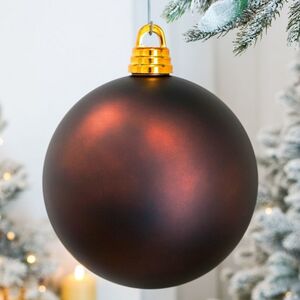 Пластиковый шар Сондер 25 см, шоколадный матовый Winter Deco фото 1