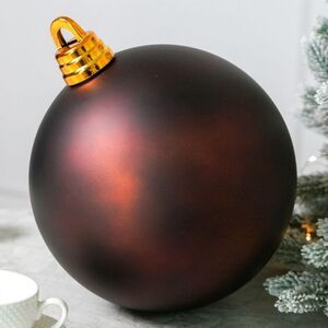 Пластиковый шар Сондер 25 см, шоколадный матовый Winter Deco фото 2