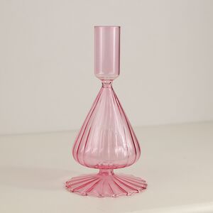 Стеклянный подсвечник Guarani Refinado 16 см розовый Edelman фото 4