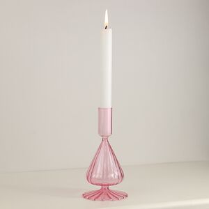 Стеклянный подсвечник Guarani Refinado 16 см розовый Edelman фото 3