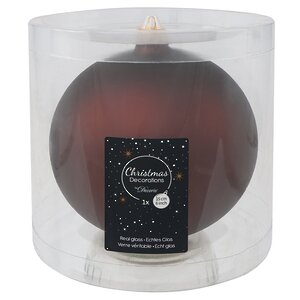 Стеклянный матовый елочный шар Royal Classic 15 см каштановый Winter Deco фото 2