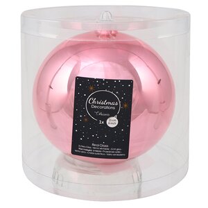 Стеклянный глянцевый елочный шар Royal Classic 15 см розовое конфетти Kaemingk фото 2