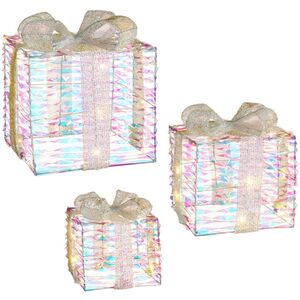 Светящиеся подарки Frosty Fantasy - Rainbow 17-29 см, 3 шт, 20 теплых белых LED ламп, на батарейках Edelman фото 7