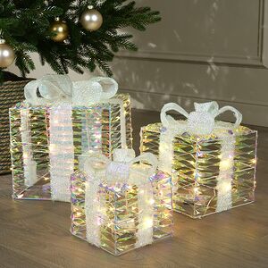 Светящиеся подарки Frosty Fantasy - Rainbow 17-29 см, 3 шт, 20 теплых белых LED ламп, на батарейках Edelman фото 4