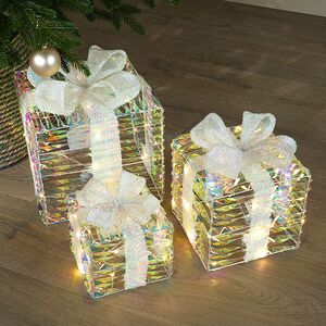 Светящиеся подарки Frosty Fantasy - Rainbow 17-29 см, 3 шт, 20 теплых белых LED ламп, на батарейках Edelman фото 2