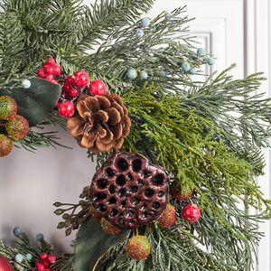 Венок Andes 40 см с шишками и фруктами, ЛИТАЯ 100% Edelman фото 2