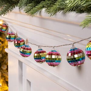 Светодиодная гирлянда Диско Шар - Colorful Mirror 1.5 м, 10 RGB LED ламп, таймер, на батарейках Edelman фото 3