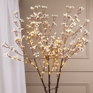 Набор светящихся веток Гипсофила Arbre 100 см белые, 45 теплых белых LED ламп, 3 шт, IP44 Edelman фото 2