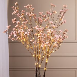 Набор светящихся веток Гипсофила Arbre 100 см розовые, 45 теплых белых LED ламп, 3 шт, IP44 Edelman фото 2