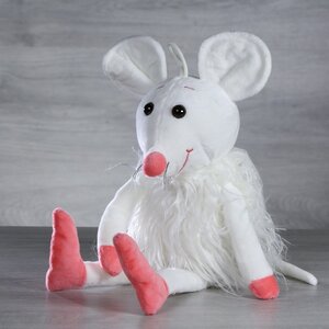 Мягкая игрушка Мышка Джулия - Королева вечеринки 19 см, белая Hit-Toys фото 1