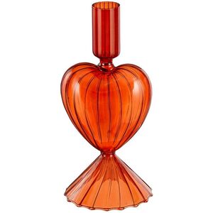 Стеклянный подсвечник Cuore Cristallo - Orange Flame 20 см Edelman фото 4