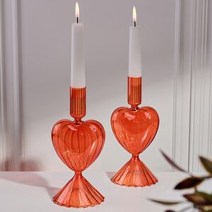 Стеклянный подсвечник Cuore Cristallo - Orange Flame 20 см Edelman фото 1