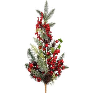 Хвойная ветка Fairyland - Тайный Сад 73 см с красными ягодами, ЛИТАЯ 100% Edelman фото 1