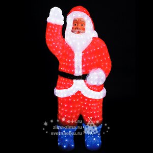 Дед Мороз акриловый светящийся, 120 см, уличный, акрил, 600 холодных белых LED ламп Царь Елка фото 2