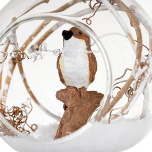 Стеклянный шар с композицией Птичье Царство - Зяблик 9 см, подвеска Kaemingk фото 2