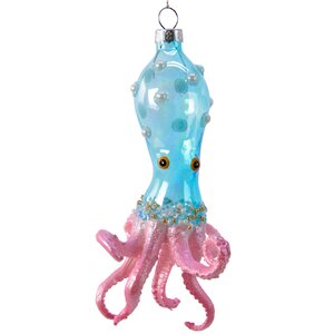 Стеклянная елочная игрушка Осьминог - Драгоценное море 13 см, подвеска Kaemingk фото 1