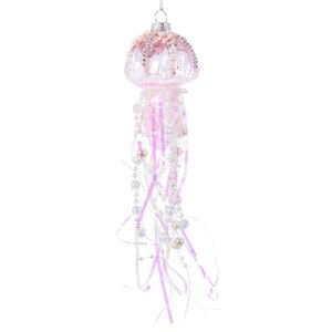 Стеклянная елочная игрушка Медуза - Драгоценное море 11 см, подвеска Kaemingk фото 1
