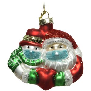 Стеклянная елочная игрушка Christmas with Love - Anticovid Series 9 см, подвеска