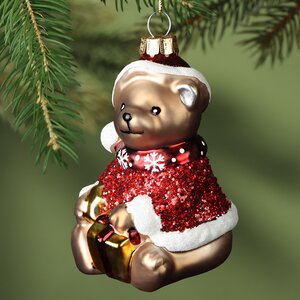 Елочная игрушка Медвежонок Тэрри 12 см, подвеска, стекло Winter Deco фото 2