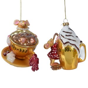 Елочные игрушки Сладкая жизнь мышек 11 см, 2 шт, стекло Winter Deco фото 5