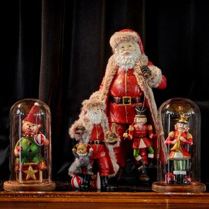 Новогодняя статуэтка в клоше Эльф - Retro Christmas 22 см, стекло Winter Deco фото 2