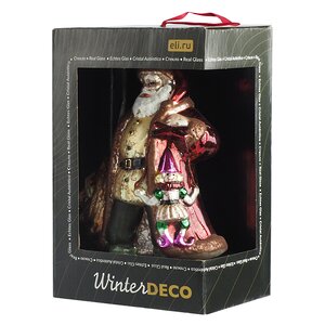 Стеклянная елочная игрушка Санта с марионеткой - Retro Classic 19 см, подвеска Winter Deco фото 3