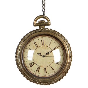 Елочная игрушка "Старинные часы" римские цифры, 9*10*3 см, золото Edelman фото 1