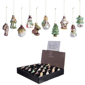 Набор стеклянных елочных игрушек Новогодний 24 шт, 7 см, розовый с зеленым Kaemingk фото 2