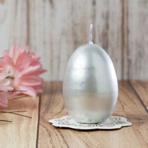 Пасхальная свеча Яйцо Silver 7 см Омский Свечной фото 1