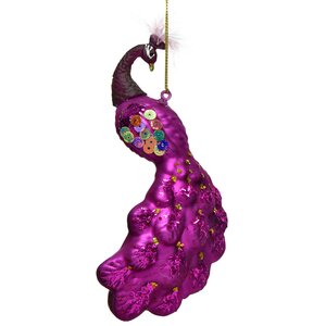 Стеклянная елочная игрушка Павлин - Индийская принцесса Амита 15 см, подвеска Kaemingk фото 1