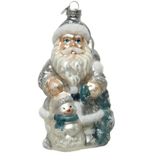 Стеклянная елочная игрушка Дед Мороз - Arctic Tale 13 см, подвеска