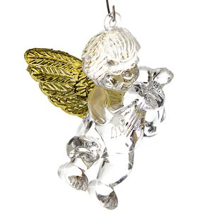 Елочная игрушка Ангел с Золотыми Крылышками 7 см, подвеска Holiday Classics фото 2