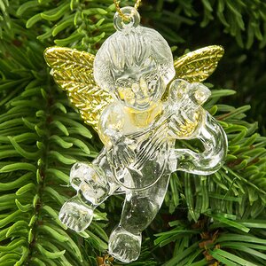 Елочная игрушка Ангел с Золотыми Крылышками 7 см, подвеска Holiday Classics фото 3