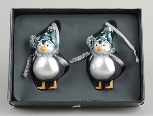Елочная игрушка "Пингвины", 9 см, 2 шт Kaemingk фото 1