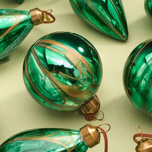 Набор стеклянных елочных игрушек Divorze Verde 8 см, 9 шт Christmas Deluxe фото 2