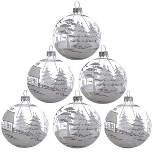Набор стеклянных шаров Зимний Лес 8 см, 6 шт Kaemingk фото 1