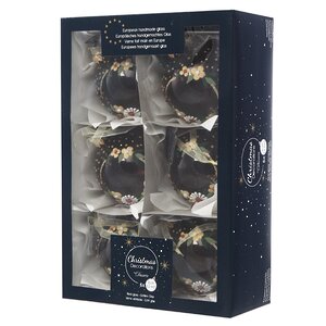 Набор стеклянных шаров Fleurs d'Arles 8 см, шоколадный, 6 шт Kaemingk фото 2