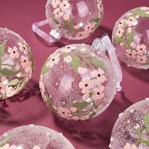 Набор стеклянных шаров Giardino delle Rose 8 см, 5 шт, уцененный Kaemingk фото 4