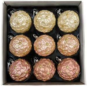 Набор стеклянных шаров Rosolina - Flower Meadow 8 см, 9 шт Christmas Deluxe фото 9