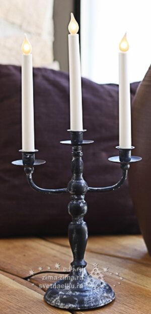 Подсвечник Movitz, 49*19 см, 3 светодиодных свечи, чёрный Star Trading фото 2