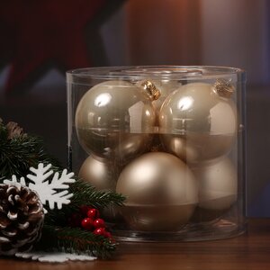 Набор стеклянных шаров 8 см перламутровый mix, 6 шт Winter Deco фото 3