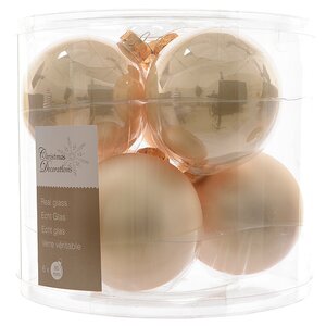 Набор стеклянных шаров 8 см перламутровый mix, 6 шт