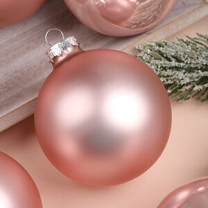 Набор стеклянных шаров 8 см розовый бутон микс, 6 шт Winter Deco фото 4