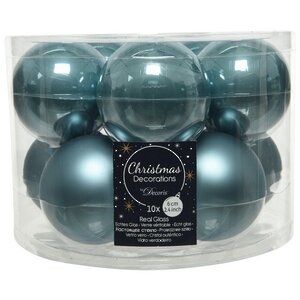 Набор стеклянных шаров 6 см голубой туман mix, 10 шт Kaemingk фото 2