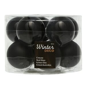 Набор стеклянных шаров 6 см черный mix, 10 шт Winter Deco фото 1
