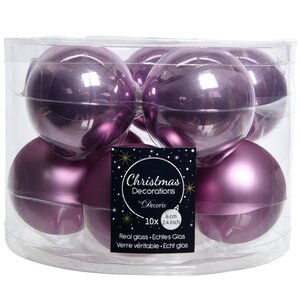 Набор стеклянных шаров 6 см светло-лиловый mix, 10 шт Winter Deco фото 1