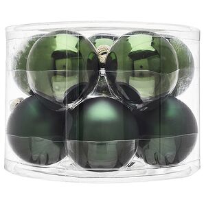 Набор стеклянных шаров 6 см зеленый бархат mix, 10 шт Winter Deco фото 2