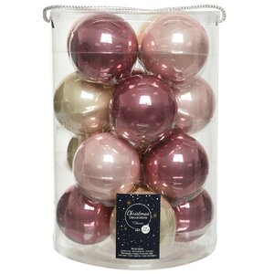 Коллекция стеклянных шаров Розовые Облака 8 см, 16 шт Winter Deco фото 2