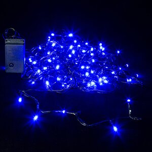 Светодиодная гирлянда 140 синих LED ламп 14 м, зеленый ПВХ, контроллер, IP44 Царь Елка фото 1
