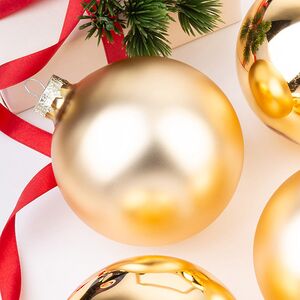 Набор стеклянных шаров 10 см золотой mix, 4 шт Winter Deco фото 2